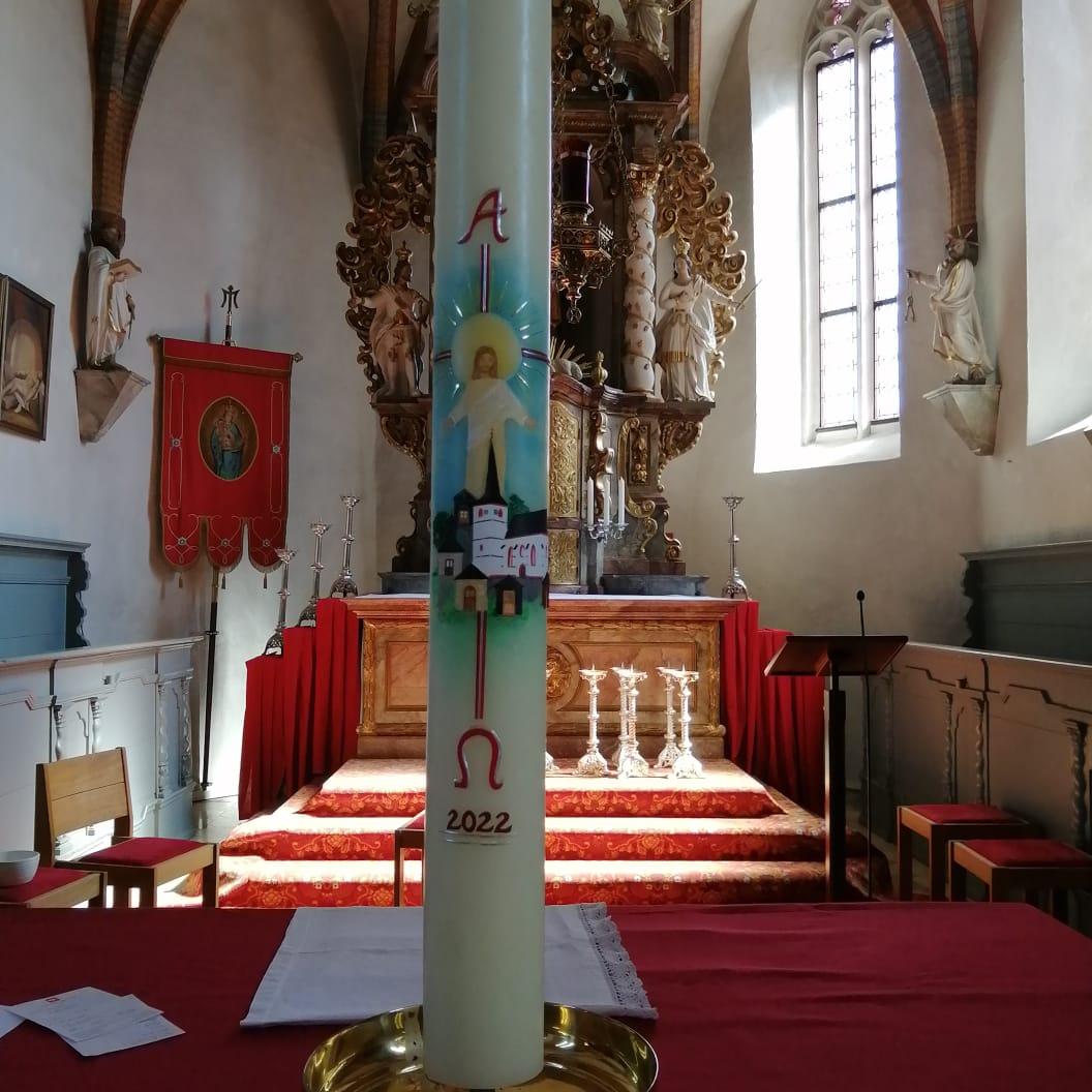 Osterkerze 2022 in der Pfarrei St. Stephanus Birnbaum